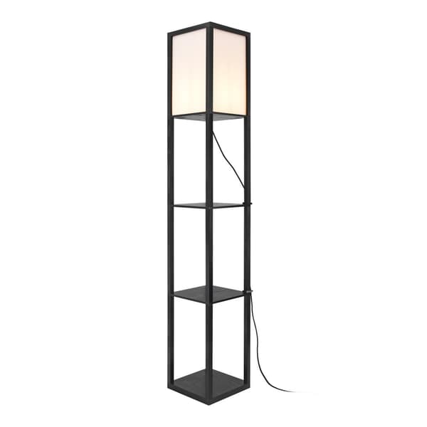 Golvlampa Stapleford med hylla 160x26x26 cm svart vit [lux.pro]