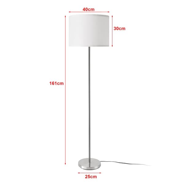 Golvlampa Tamworth 161 cm metall textil vit [lux.pro]