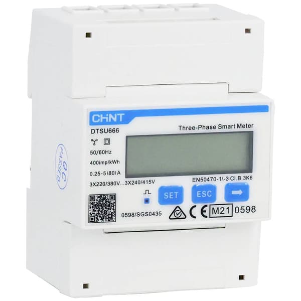 Chint G DTSU666 3×230/400V 5(80)A RS485 4PMID Elmätare 3-fas digital MID-konform: Ja 1 st
