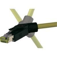 Harting Industrial® stiksæt RJ45 10G stik, vinklet Industrial® 10G sort 09 45 151 1561 1 stk (09 45 151 1561)