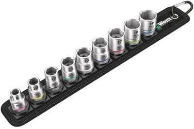 Wera udvendig sekskant fatning sæt 9 stykker 3/8" (10 mm) Bælte B 4 Zyklop 05003973001 (05003973001)