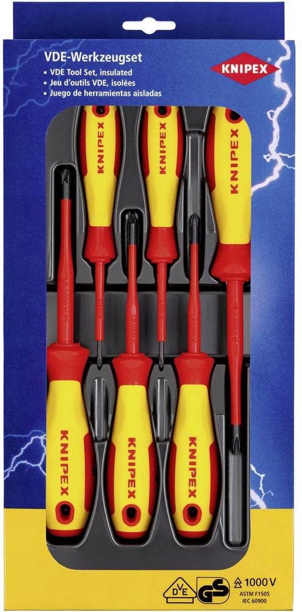 Knipex VDE ruuvimeisselisarja, 6-osainen Pozidriv, Phillips (00 20 12 V03)