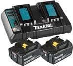 Makita DC18RD - batteriladdare + batteri 2 x - Li-Ion - 6 Ah - 108 Wh - ladda 2 x batterier