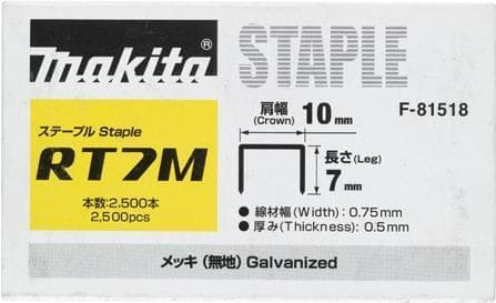 Makita RT10M - Hæfteklammer - 2500 stykker - 10,5 mm - Længde: 10 mm - Bredde: 10 mm