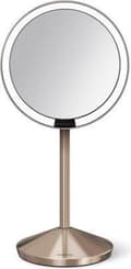Miniatyrbild 1 av 4: simplehuman hopfällbar spegel med sensor, 12 cm, uppladdningsbar, rostfritt stål roséguld (ST3010)