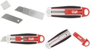WEDO Safety Cutter Lang klinge, klinge: 18 mm, rød/sort, ekstra lang klinge, ideel til skæring af skum, - 1 stk (78 830)