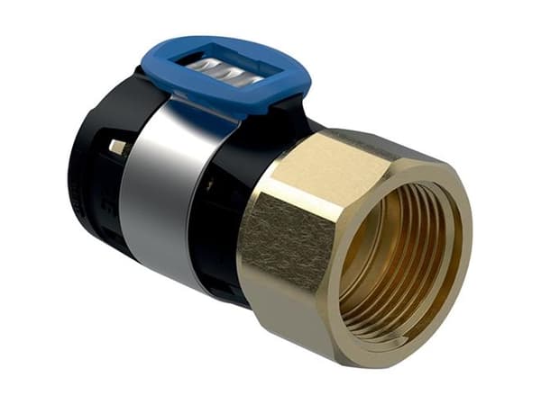 Geberit FlowFit-övergång med invändig gänga: CuZn21Si3P, d=20mm, Rp=1/2"