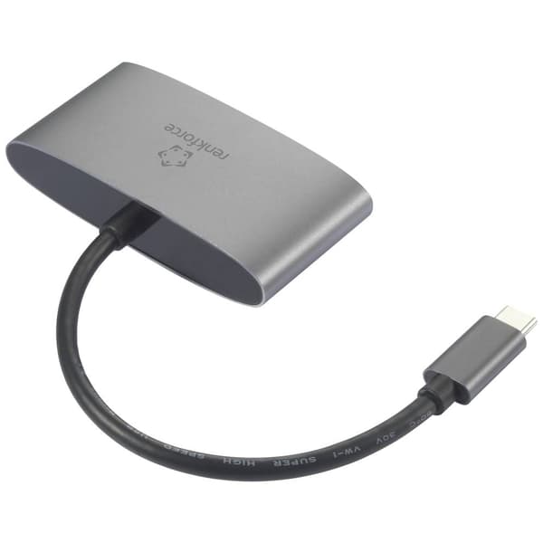 Renkforce USB-C®, VGA Adapter [1x USB-C® hane - 1x USB-C® hona (Power Delivery) , VGA hona, USB 3.2 Gen 1 A hona (USB 3
