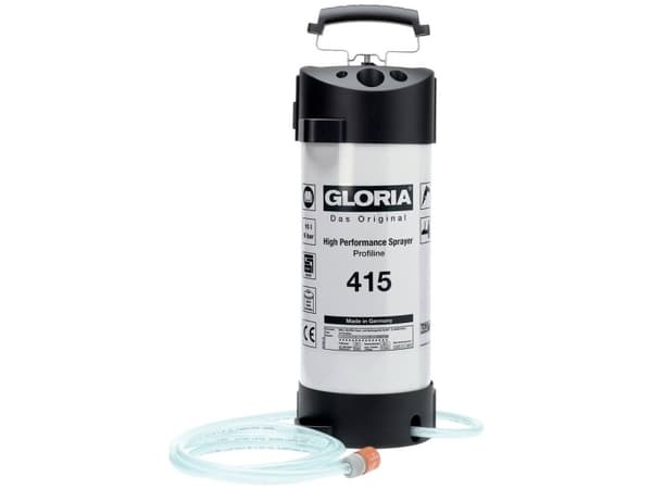 GLORIA Type 415, Håndbasert sprøytepistol, 10 l, 13,7 l, Sort, Hvit, Rustfritt stål, 6 stang