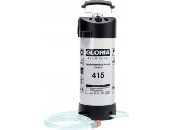 GLORIA Type 415, Håndbasert sprøytepistol, 10 l, 13,7 l, Sort, Hvit, Rustfritt stål, 6 stang