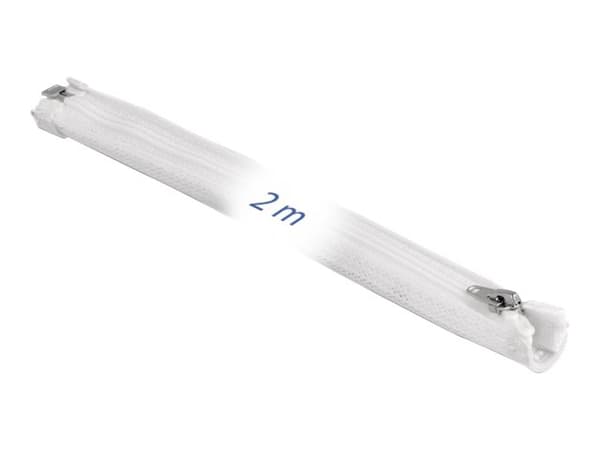 Delock - Flätad ärm - 50 mm diameter with zip fastener - 2 m - vit