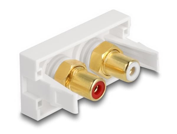 Delock - Easy 45 - snäppbar modul - red / white ring - 1 modul - vit, RAL 9003