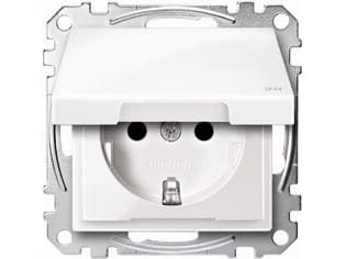 Merten MEG2314-0319, CEE 7/3, CEE 7/4, valkoinen, kestomuovi, IP44, 250 V
