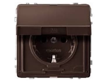 Merten MEG2310-7215, Tyyppi F, Ruskea, IP44, 250 V, 16 A, 1 kpl Ruskea