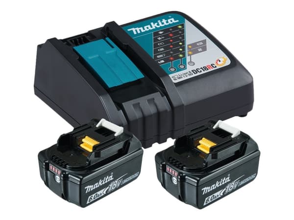 Makita 199480-6, Akku- ja laturisarja, litium-ioni (Li-Ion), 6 At, 18 V, Makita, 2 kpl