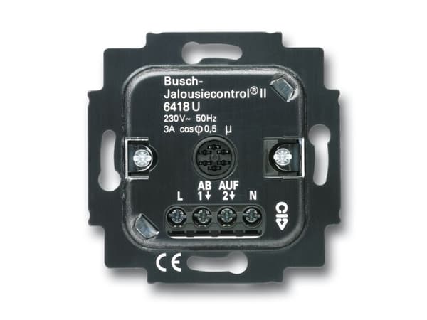 Busch-Jaeger 6418 U, Persienne-aktuator, Flush-montert, 2 kanaler, IP20, Svart, CE