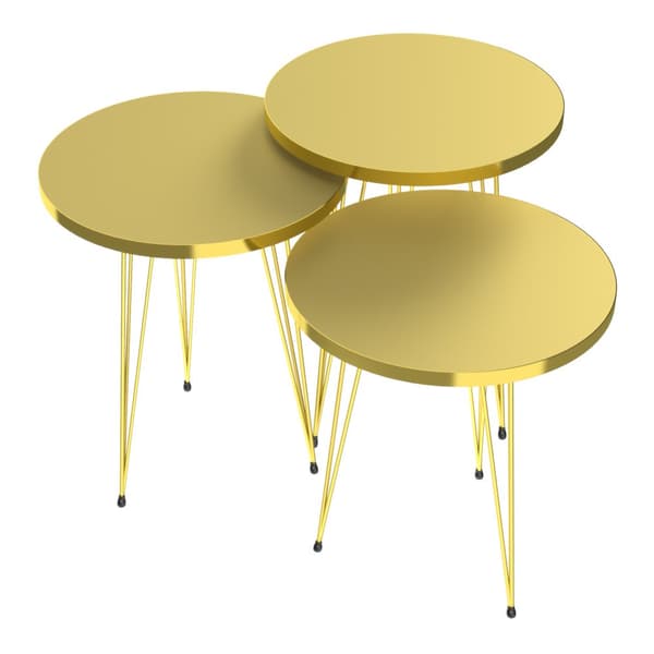 Sidobord Skibby set om 3 guld [en.casa]