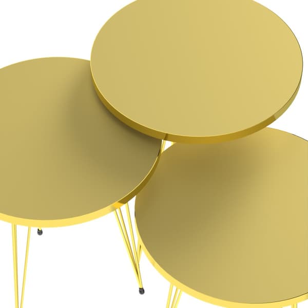 Sidobord Skibby set om 3 guld [en.casa]