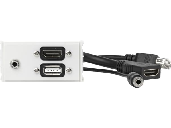 VivoLink - Stikkontaktpanel - 3,5 mm minibuss, HDMI, USB Typ A