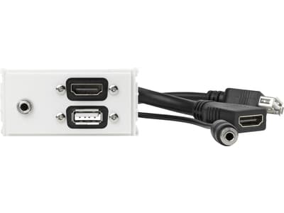 VivoLink - Stikkontaktpanel - 3,5 mm minibuss, HDMI, USB Typ A