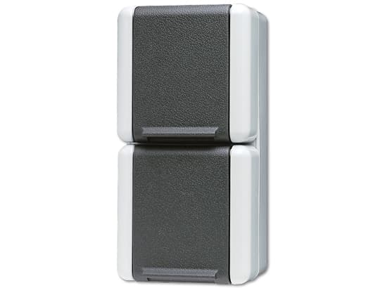 JUNG 822 W, Svart, Vit, 250 V, 16 A, 75 mm, 58 mm, 151 mm Svart, Vit
