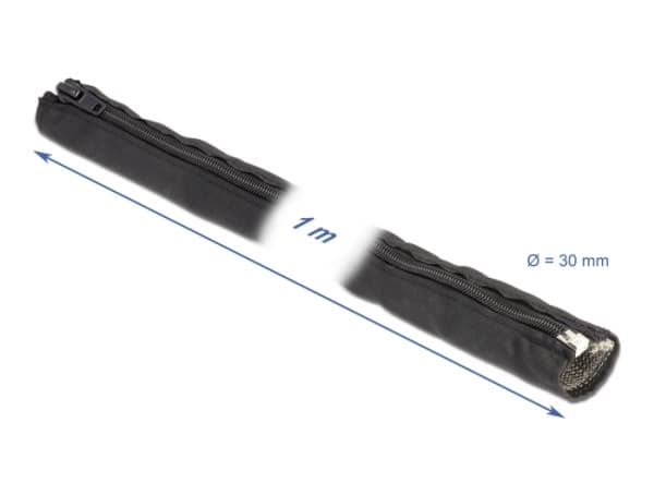 Delock - Kabelhanteringsfodral - 1 m - svart