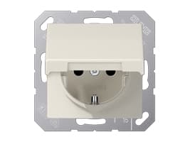 JUNG AS 1520 KL, tyyppi F, 1 moduuli(t), 2P, norsunluu, Duroplast, IP44
