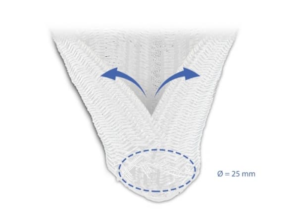 Delock - Flätad ärm - 25 mm diameter - 10 m - vit