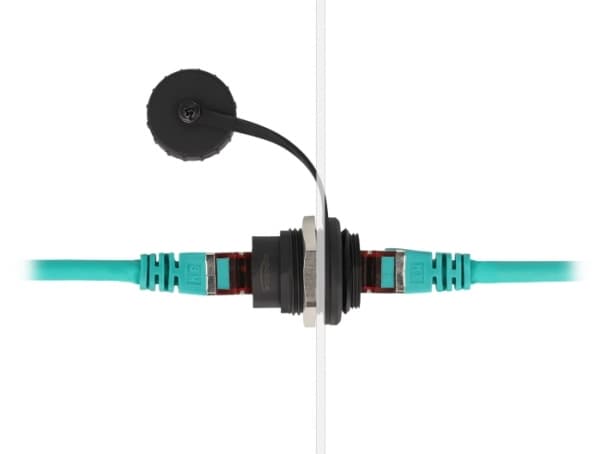 Delock - Click i -moduuli - CAT6 pölysuojalla IP67 pöly- ja vesitiivis - RJ 45 - 1 verkkopistorasia - 1 moduuli - musta