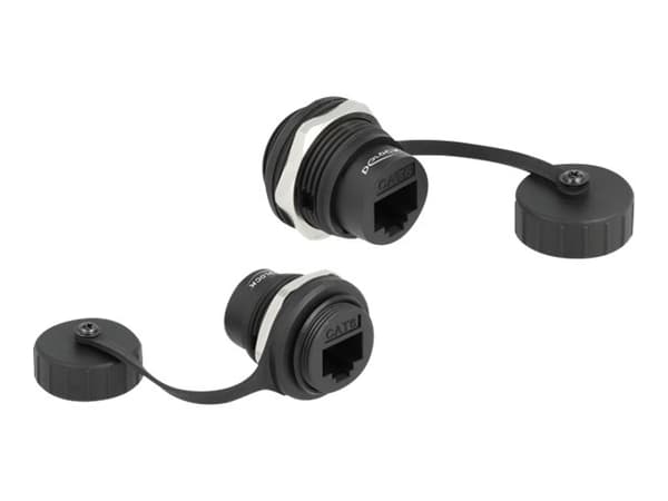Delock - Click i -moduuli - CAT6 pölysuojalla IP67 pöly- ja vesitiivis - RJ 45 - 1 verkkopistorasia - 1 moduuli - musta