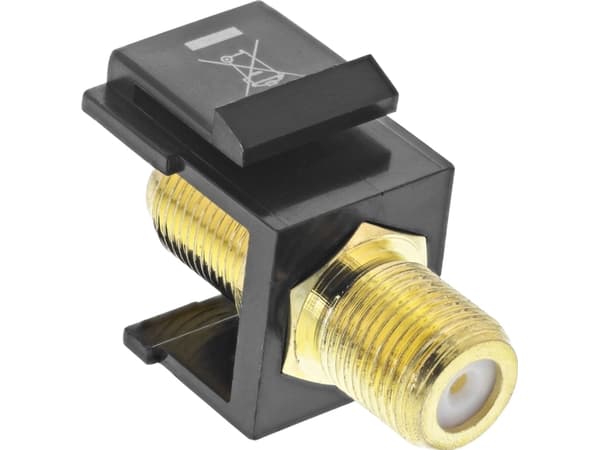 InLine 76202H, platt, svart, F-kontakt, F-kontakt, F-kontakt, kvinnlig kontakt, kvinnlig kontakt