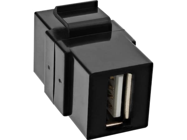 InLine 76201P, Litteä, Musta, USB A, USB A, Naaras, Naarasliitin, Naarasliitin