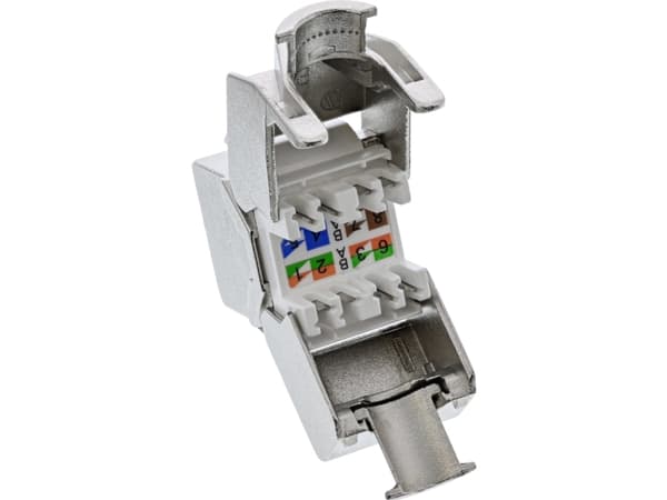 InLine 76202O, Litteä, Metallinen, RJ-45, LSA, Naarasliitin, Naarasliitin, Naarasliitin