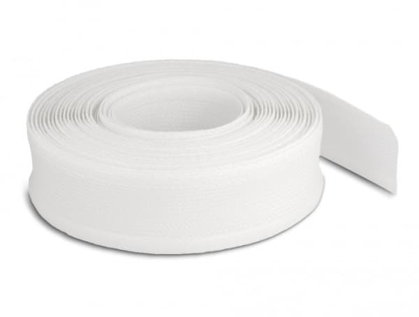 Delock - Flätad ärm - 19 mm diameter with hook-and-loop fastener - 10 m - vit