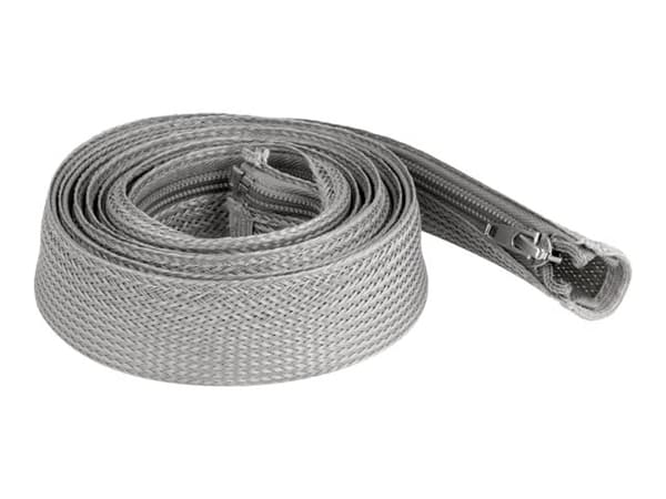 Delock - Flätad ärm - 30 mm diameter with zip fastener - 2 m - grå