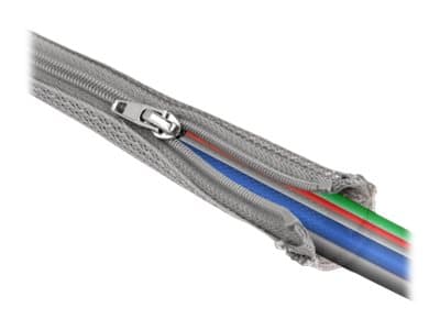 Delock - Flätad ärm - 30 mm diameter with zip fastener - 2 m - grå