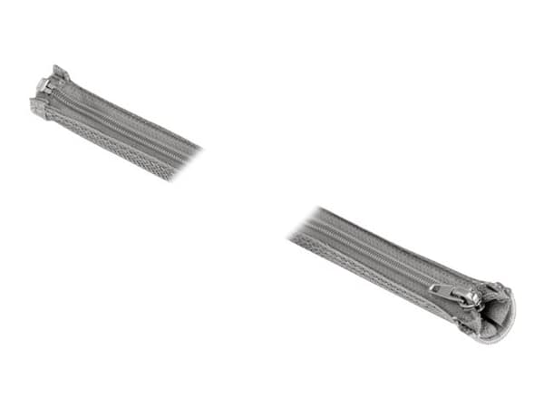 Delock - Flätad ärm - 30 mm diameter with zip fastener - 2 m - grå