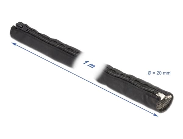 Delock - Kabelhanteringsfodral - zippered - 1 m - svart