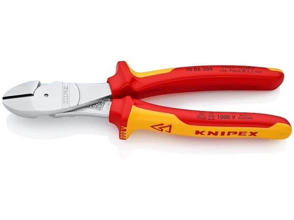 Knipex 74 06 200, Sivuleikkurit, Kromivanadiini-teräs, Muovi, Oranssi, Punainen, 200 mm, 308 g