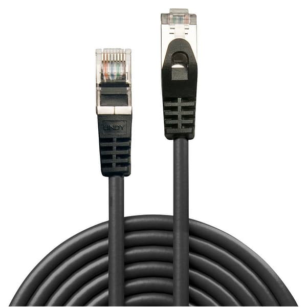 LINDY 48382 RJ45 Nätverkkabel, Patchkabel CAT 5e F/UTP 2.00 m Svart 1 st