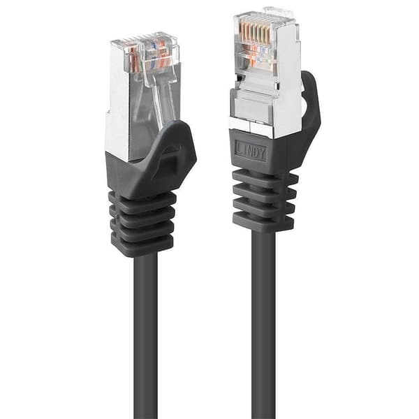 LINDY 48382 RJ45 Nätverkkabel, Patchkabel CAT 5e F/UTP 2.00 m Svart 1 st