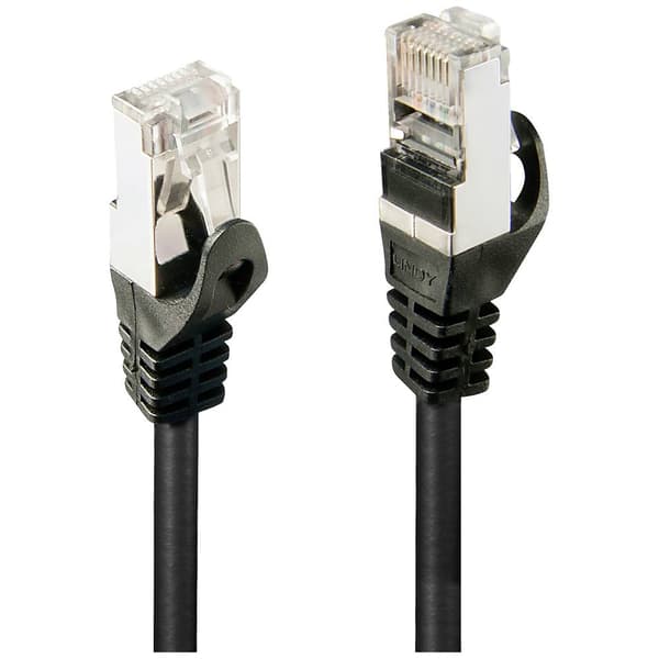 LINDY 48382 RJ45 Nätverkkabel, Patchkabel CAT 5e F/UTP 2.00 m Svart 1 st