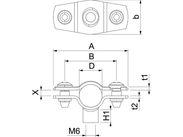 OBO Bettermann 1362412 Spacer klämmor 25 st