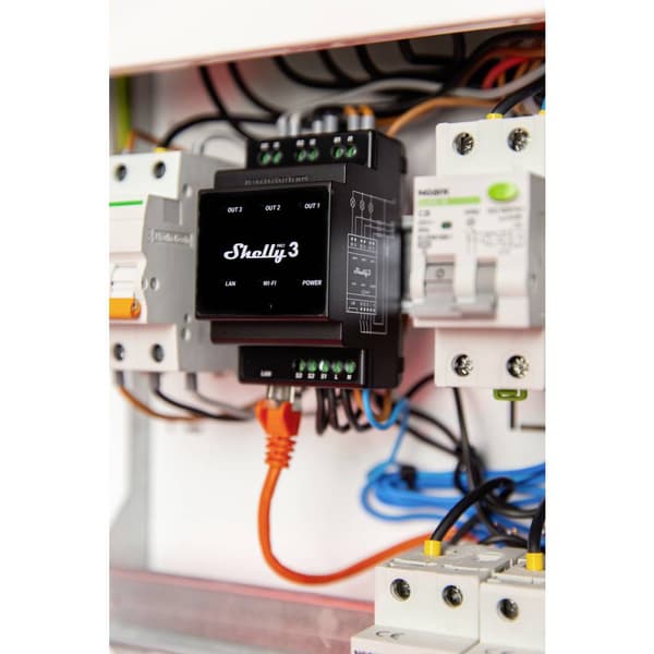 Shelly Shelly Pro 3 Styrenhet/Main Panel Wi-Fi, Bluetooth