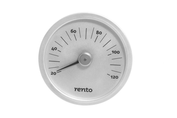 Rento badstuetermometer, aluminium, rundt