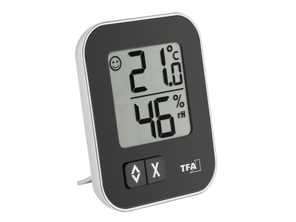 TFA Moxx - Termohygrometer - digital - svart, sølv