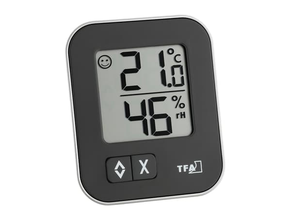 TFA Moxx - Termohygrometer - digital - svart, sølv