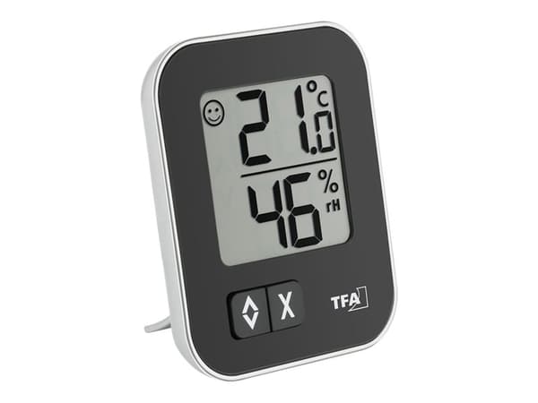 TFA Moxx - Termohygrometer - digital - svart, sølv