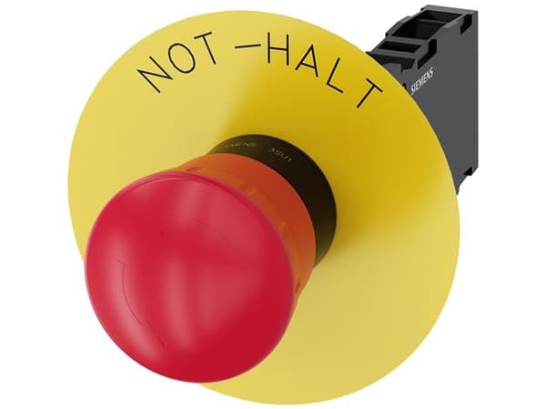 Nødstop 22mm rund plast rød 1NO1NC sk t