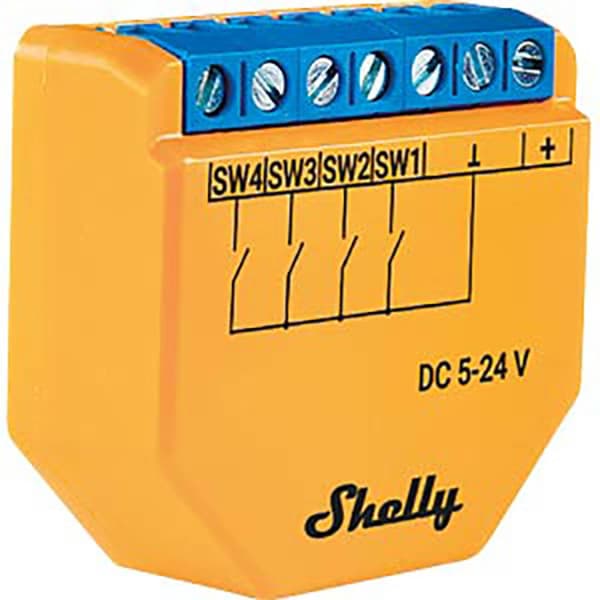 Shelly Shelly Plus I4 DC Scenario-modul Wi-Fi, Bluetooth